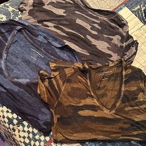 Lucky Brand Camouflage Tees in Brown, grey and blue